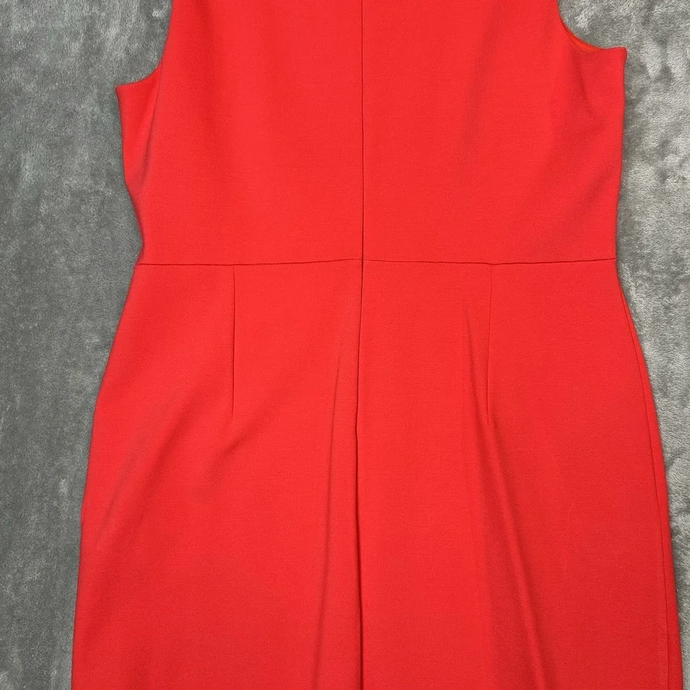 Lands'End Women's Sleeveless Dress Ponte Sheath Dress Rich Color Red Size 14